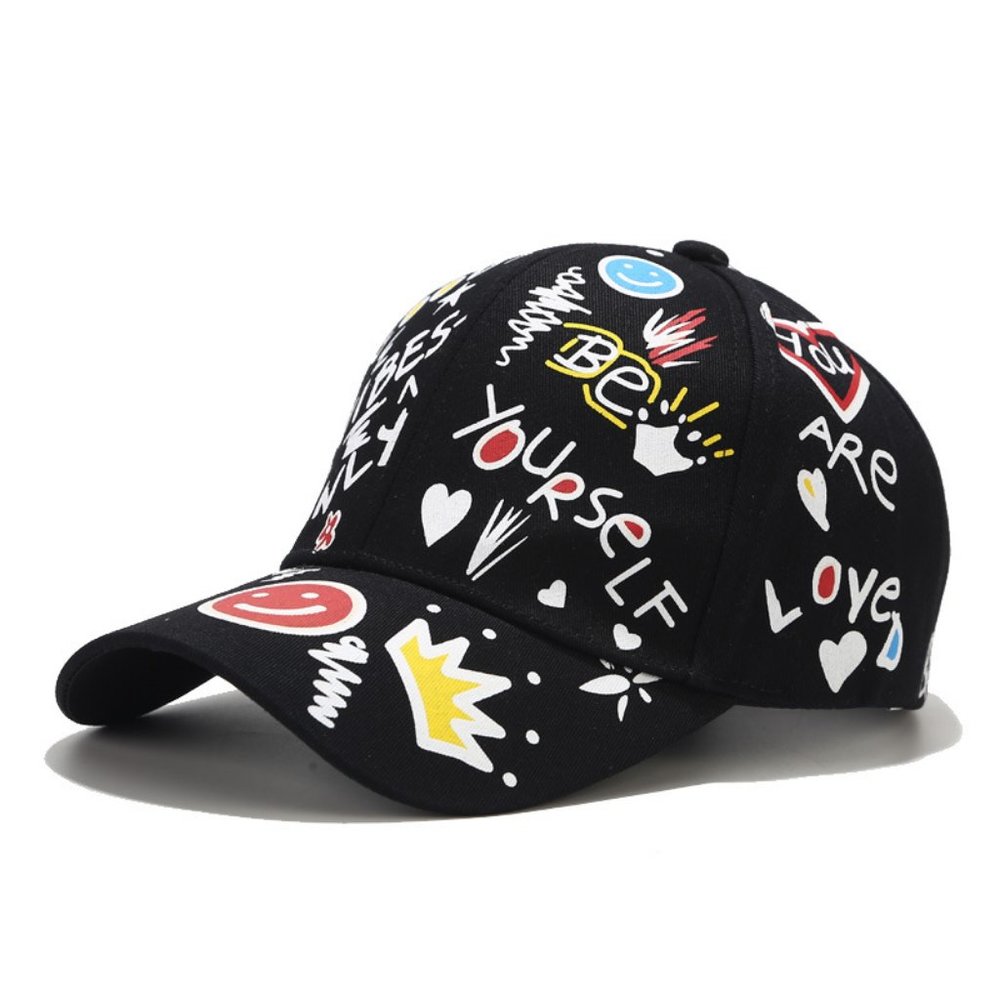 New Unisex Graffiti Fashion Baseball Cap Black